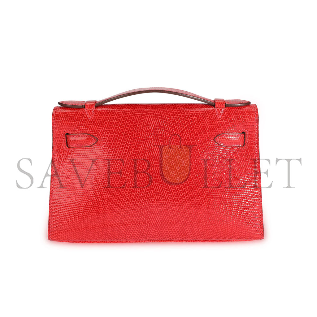 H**mes master braise niloticus lizard mini kelly pochette (22*14*7cm)
